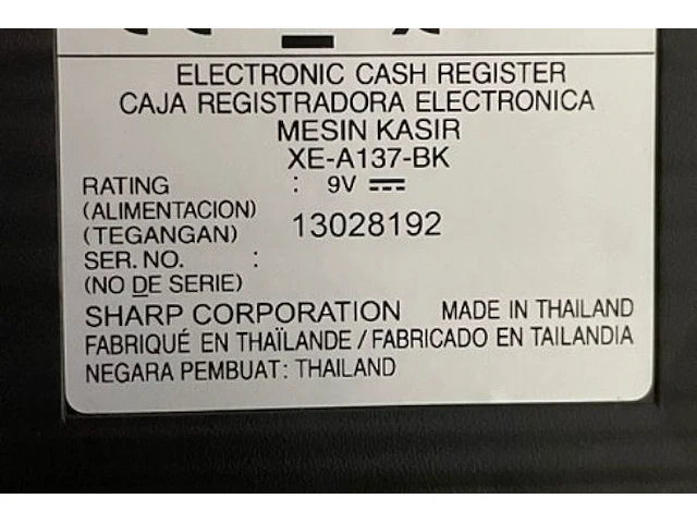 Sharp kasregister - afbeelding 2 van  2