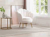 Shell fauteuil in witte badstof - afbeelding 1 van  6