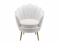 Shell fauteuil in witte badstof - afbeelding 2 van  6