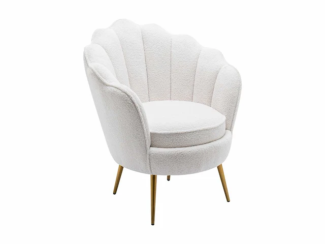 Shell fauteuil in witte badstof - afbeelding 3 van  6
