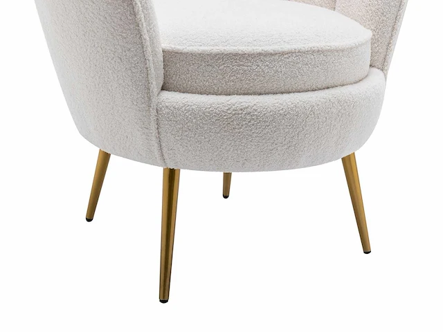 Shell fauteuil in witte badstof - afbeelding 5 van  6