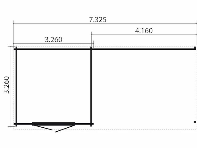 Showmodel kampenhout: tuinhuis met lounge 7320 x 3260 mm - afbeelding 4 van  4