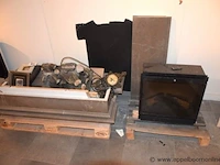 Showroom elektrische openhaard cassette dimplex firebox df2010 20" + schoorsteenmantel uit natuursteen sierra elvira afm 130x28x125cm, gedemonteerd - afbeelding 1 van  4