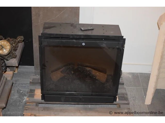 Showroom elektrische openhaard cassette dimplex firebox df2010 20" + schoorsteenmantel uit natuursteen sierra elvira afm 130x28x125cm, gedemonteerd - afbeelding 2 van  4