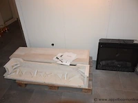 Showroom elektrische openhaard faber firebox xhd 28 plus schoorsteenmantel afm 135x35x110cm, gedemonteerd - afbeelding 1 van  4