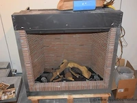 Showroom inbouw gashaard bellfires classic bell medium 3 plus schoorsteenmantel arduin licht gezoet afm 135x35x120cm,gedemonteerd - afbeelding 3 van  4
