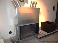 Showroom inbouw openhaard m-design luna diamond plus 1150v plus metalen houtbak zwart gelakt, gedemonteerd