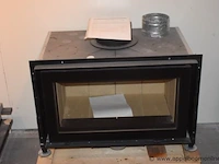 Showroom inbouw openhaard m-design venus 700 green+ afm 81x50x51cm plus ardoise aanbouw, gemonteerd - afbeelding 2 van  3