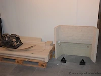 Showroom schoorsteenmantel uit natuursteen barcelona gold afm 134x30x97cm, gedemonteerd - afbeelding 1 van  4