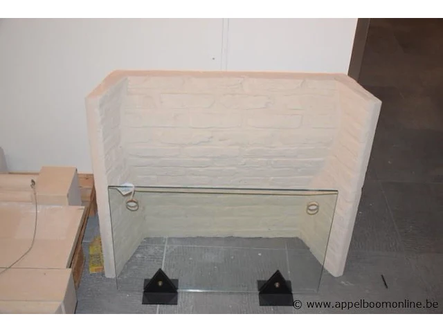 Showroom schoorsteenmantel uit natuursteen barcelona gold afm 134x30x97cm, gedemonteerd - afbeelding 2 van  4