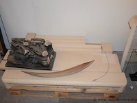 Showroom schoorsteenmantel uit natuursteen barcelona gold afm 134x30x97cm, gedemonteerd - afbeelding 3 van  4