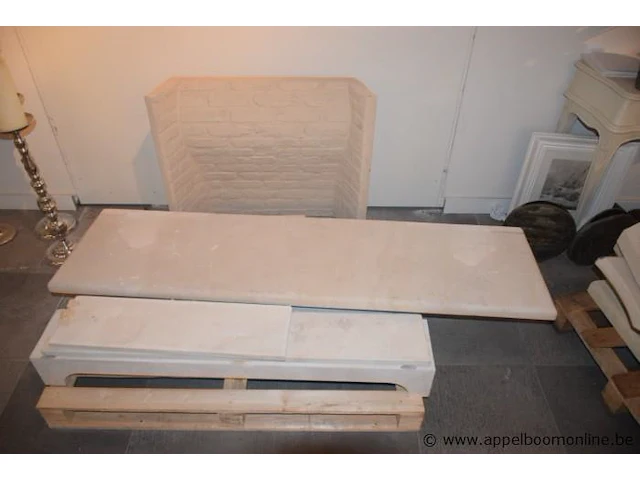 Showroom schoorsteenmantel uit natuursteen bois dore afm 165x42x115cm, gedemonteerd - afbeelding 2 van  3