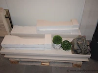 Showroom schoorsteenmantel uit natuursteen mocca creme afm 135x113cm, gedemonteerd - afbeelding 2 van  4