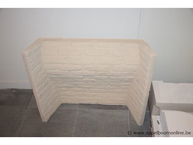 Showroom schoorsteenmantel uit natuursteen mocca creme afm 135x113cm, gedemonteerd - afbeelding 3 van  4