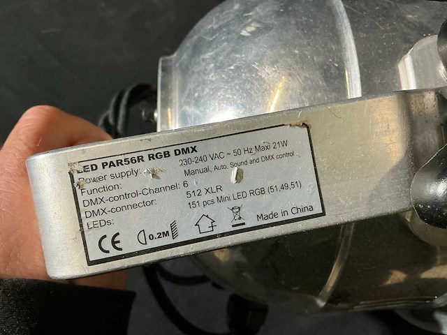 Showtec dmx 56” rgb led-par spotlight (4x) - afbeelding 6 van  6