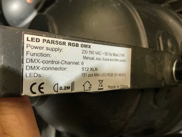 Showtec par 56 dmx par-spot led (19x) - afbeelding 5 van  5
