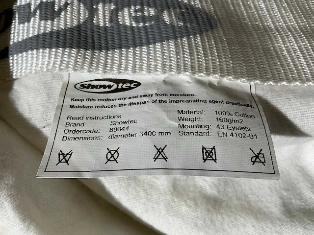 Showtec wh achtergronddoek - afbeelding 3 van  4