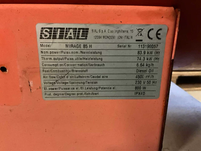 Sial mirage 85h mobiele heater - afbeelding 7 van  7