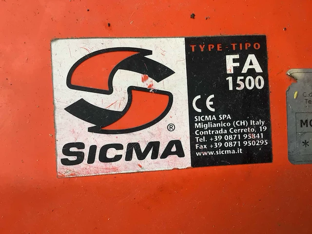 Sicma fa1500 tractor grasmaaier - afbeelding 6 van  8