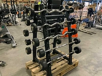 Sidea barbell rek met barbells 10t/m30kg x3 krachtstation - afbeelding 1 van  4
