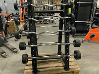 Sidea barbell rek met barbells 10t/m30kg x3 krachtstation - afbeelding 2 van  4