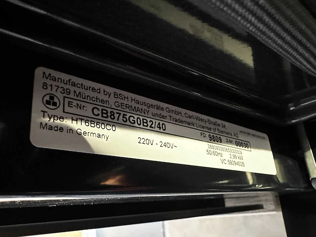 Siemens - cb875g0b2 - combi magnetron (c) - afbeelding 3 van  3