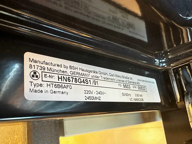 Siemens - hn678g4s1 - combi oven (c) - afbeelding 3 van  3