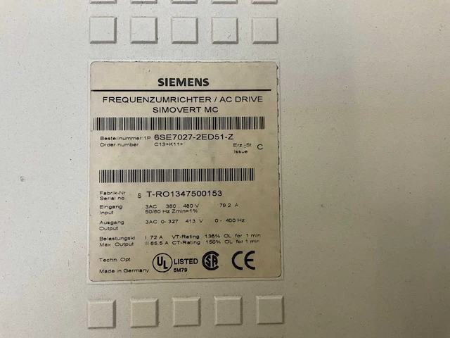 Siemens ac drive simovert mc frequentieregelaar - afbeelding 6 van  6