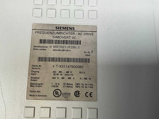 Siemens ac drive simovert vc frequentieregelaar - afbeelding 5 van  5