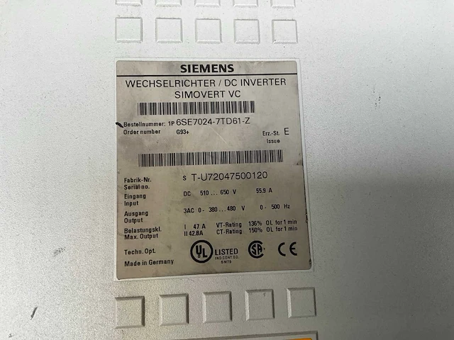 Siemens dc inverter simovert vc frequentieregelaar - afbeelding 5 van  5