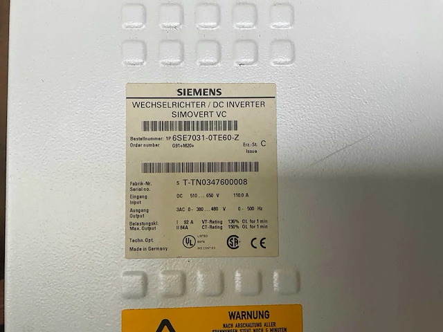 Siemens dc inverter simovert vc frequentieregelaar - afbeelding 5 van  5