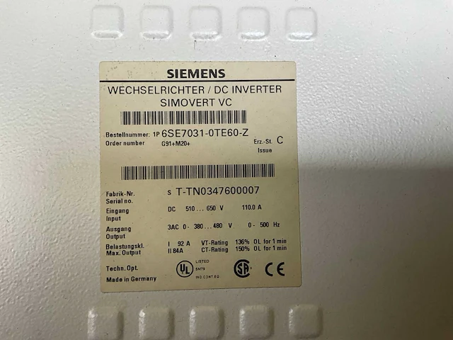 Siemens dc inverter simovert vc frequentieregelaar - afbeelding 5 van  5