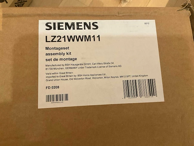 Siemens lz21wwm11 kooksmuts montageset - afbeelding 2 van  6