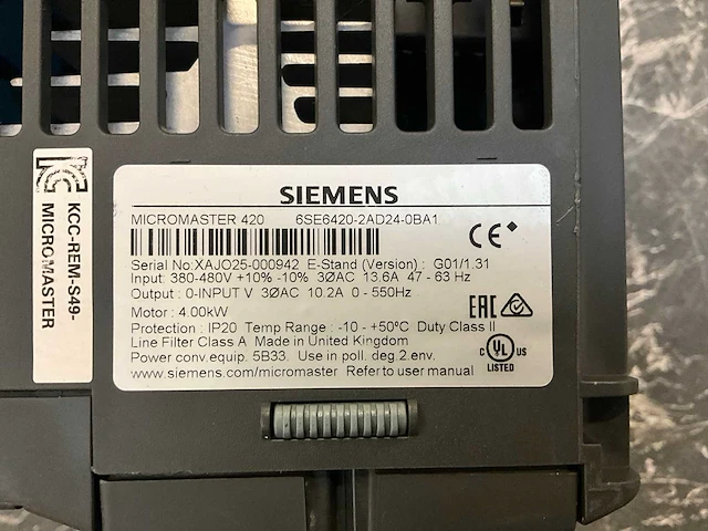 Siemens micromaster 420 frequentieregelaar (2x) - afbeelding 8 van  8