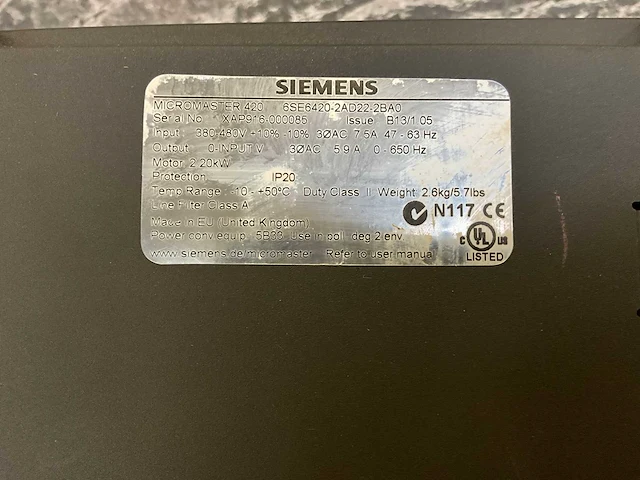 Siemens micromaster 420 frequentieregelaar (2x) - afbeelding 9 van  9