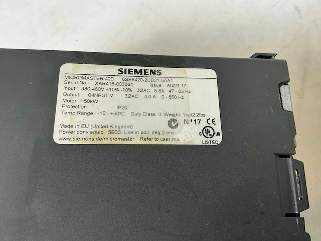 Siemens micromaster 420 frequentieregelaar (3x) - afbeelding 3 van  5