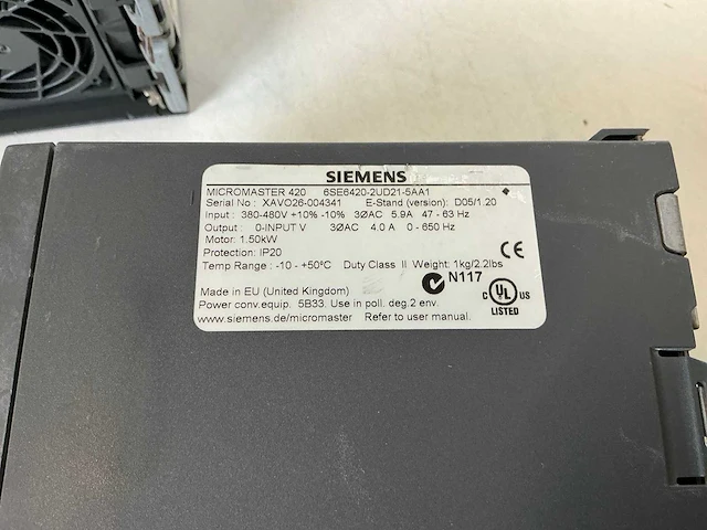 Siemens micromaster 420 frequentieregelaar (3x) - afbeelding 4 van  5
