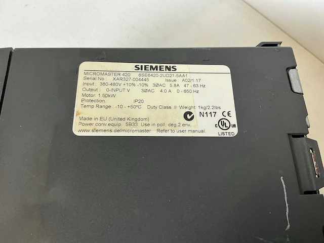 Siemens micromaster 420 frequentieregelaar (3x) - afbeelding 5 van  5