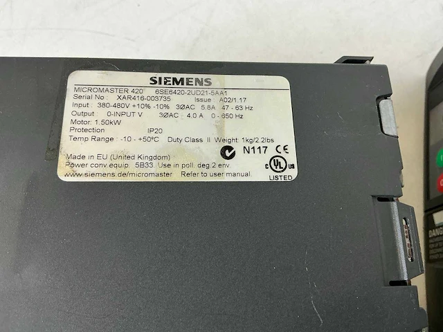 Siemens micromaster 420 frequentieregelaar (3x) - afbeelding 3 van  5