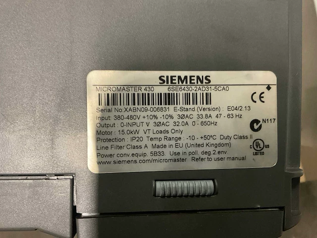 Siemens micromaster 430 frequentieregelaar - afbeelding 3 van  3
