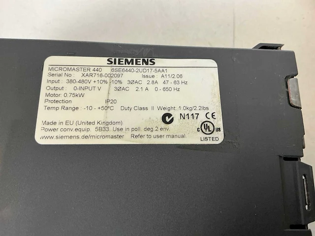 Siemens micromaster 440 frequentieregelaar (3x) - afbeelding 4 van  6