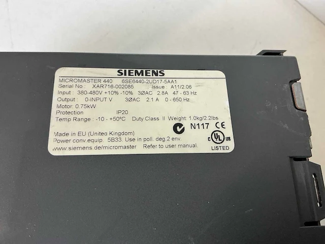 Siemens micromaster 440 frequentieregelaar (3x) - afbeelding 6 van  6