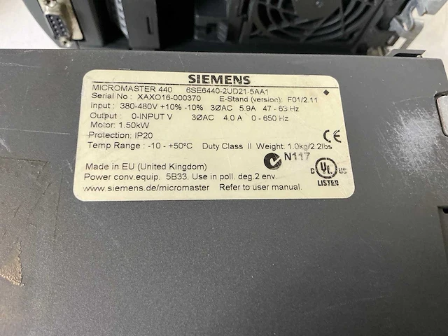 Siemens micromaster 440 frequentieregelaar (3x) - afbeelding 4 van  6