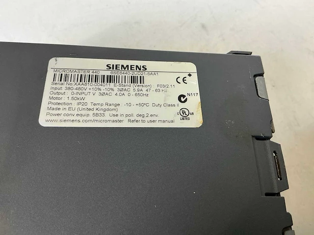 Siemens micromaster 440 frequentieregelaar (3x) - afbeelding 6 van  6