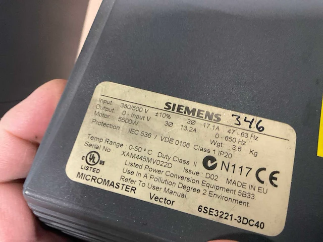 Siemens micromaster vector frequentieregelaar - afbeelding 3 van  3