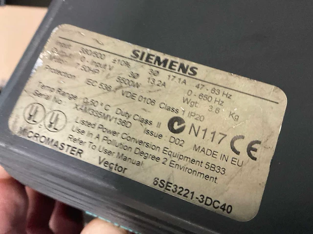 Siemens micromaster vector frequentieregelaar - afbeelding 3 van  3
