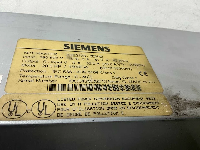 Siemens midi master 6se3123-0dh40 frequentieregelaar - afbeelding 5 van  6