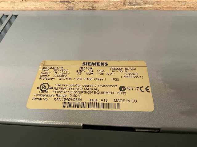 Siemens midimaster vector 6se3231-0dk50 frequentieregelaar - afbeelding 6 van  6