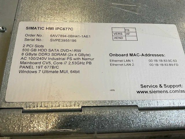 Siemens simatic hmi ipc677c touchscreen - afbeelding 7 van  7