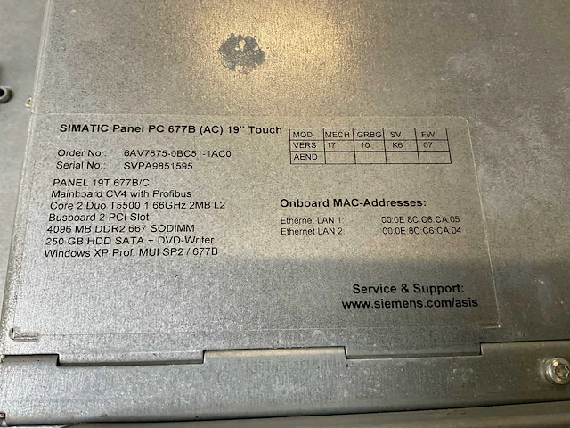 Siemens simatic panel pc 677b touchscreen - afbeelding 6 van  6